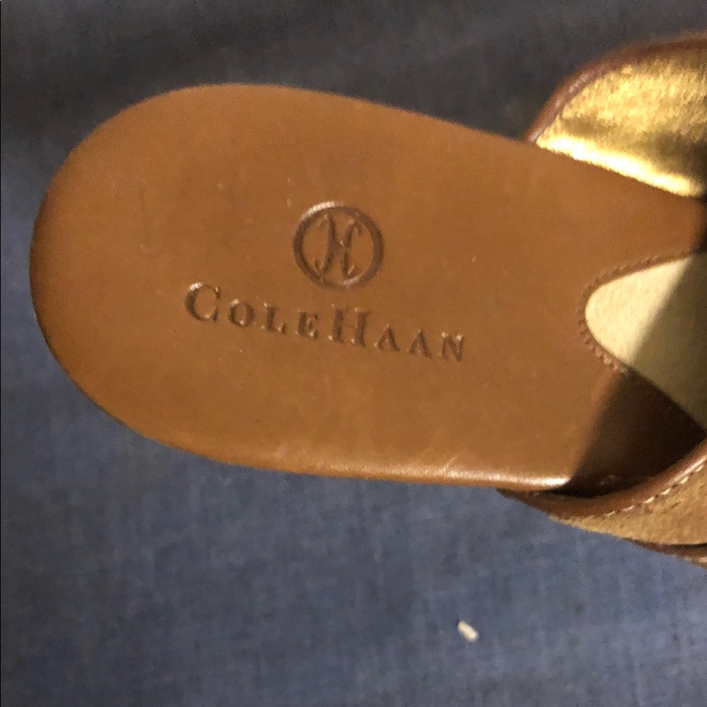 Cole Haan Brown Suede Mule Clogs with Buckle Strap - Picture 2 of 4